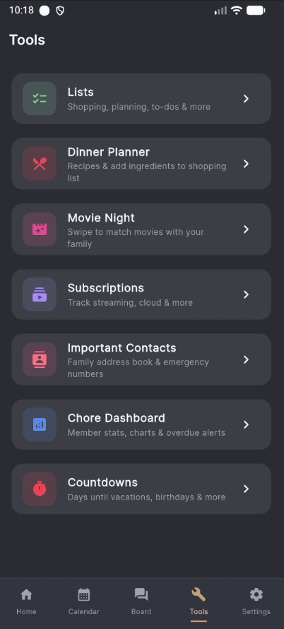 Kyrio chore tools dashboard with points and streak